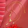 Collar de Calabaza Chapado en Oro Vietnamita, Moderno y Sencillo, Elegante y Lujoso, Versátil, Joyería de la Fortuna Grabada con Láser, Accesorios Chapados en Oro al por Mayor
