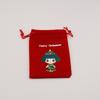 Bolsa grande de franela roja navideña, bolsa de regalo para dulces navideños, bolsa de exhibición navideña, bolsa con cordón ajustable, venta al por mayor