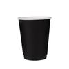 Vaso de café desechable de doble capa, negro puro, calibre 90, hueco y grueso, anti-calor, blanco, para bebidas calientes, leche, té, imprimible en tienda