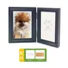 Bebé Cien Días de Edad Huella de Mano y Pie Hueco Marco de Fotos DIY Huella de Pata de Mascota Conmemorativa Almohadilla de Tinta para Mano y Pie de Bebé como recuerdo