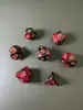 Conjunto de Dados Poliédricos D&D com Padrão de Mármore, Cores Misturadas, Transparente, D4D6D8D10D12D20 Lados, Tabuleiro Coc, Conjunto de Sete Peças