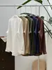Camisa Blanca de Lino para Hombre de 5 Colores, Material 100% Lino, Cuello de Solapa, Estilo Old Money, Corte Relajado, Camisa Holgada