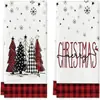 Toalla con Estampado de Árbol de Navidad de Venta Caliente Transfronteriza Toalla de Cocina Amazon Estampado Navideño