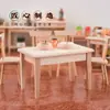 Muebles en Miniatura para Casa de Muñecas 1/12 Accesorios en Miniatura Mesa Rectangular de Madera en Blanco Modelo