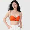 Sujetador Push-Up para Busto Pequeño con Pétalos, Anticaída, Sin Aros, Tirantes Finos, Espalda Bonita, Soporte Lateral, Lencería para Mujer