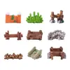 Micro-Paisaje Creativo Tablero de Madera Valla de Piedra Puente Corto Jardinería Paisajismo Decoración DIY Accesorios Botella Ecológica Pequeños Adornos