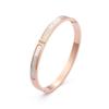 Pulsera Geométrica con Incrustaciones de Diamantes y Madreperla, Venta Caliente de Comercio Exterior Transfronterizo para Mujeres, Diseño de Nicho, Joyería de Mano Personalizada de Acero de Titanio al por Mayor