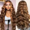 Comercio Exterior Transfronterizo Moda Europea y Americana Peluca Borgoña Más Vendida Encaje Frontal 13*4 Cabello Largo Rizado Ondulado Grande Peluca Completa para la Cabeza