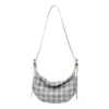 Bolso de Axila de Cuadros Cruzados en Forma de Media Luna Henggeng Nuevo Estilo para Mujer Casual de Gran Capacidad Tipo Empanada Versátil para Viajes Diarios Bolso Cruzado