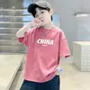 Camiseta de Manga Corta para Niños 2026 Verano Nuevo Estilo Camisetas Finas para Niños Ropa Casual Simple de Algodón Puro para Niños Grandes