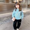 Suéter de Otoño para Niñas Nuevo Estilo Occidental Suéter Jersey para Niños Grandes Camisa Tejida de Principios de Otoño para Niñas Top de Primavera y Otoño