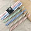 Vajilla de Paja de Trigo Nórdica Palillos Caseros 4 Pares Sin Moho Color Familiar Juego de Palillos Palillos Japoneses para Niños