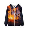 Sudadera con cremallera de árbol de palma en primavera y otoño, holgada, casual, versátil, chaqueta cárdigan, estilo casual estampado