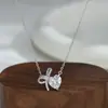 Cadena para Clavícula con Baño de Oro Real y Circonita Microincrustada para Mujer, Collar de Lazo con Forma de Corazón, Cadena Sencilla para el Cuello, Cadena para Clavícula de Lujo Ligero de Nicho