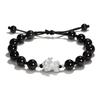 Pulsera de Pareja Pixiu Plata Pura 999 Lujo Ligero Alta Gama Pulsera Ojo de Gato Regalo de San Valentín Pulsera de Ágata Negra