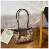 Bolsa de Gran Capacidad para Viajes Diarios Mujer 2025 Nuevo Otoño/Invierno Estampado de Leopardo Estudiante Universitario Bolso de Mano Tote Bolso Cruzado Hombro Único