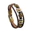 Pulsera de Cuero Trenzado con Flor de Rosa de Aleación Estilo Retro Artístico, Moderna y Versátil, Pulsera Versátil de Aliexpress