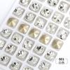 Yiwu Popular Quadrado Gordo Cristal Diamante Manicure Feita à Mão Roupas Brincos Colar Acessórios de Joalheria Diamante de Vidro Fundo Pontiagudo