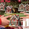 Plano 2D 12 Peças Cabana de Natal Aconchegante Pequenos Pingentes de Natal Pingentes Essenciais para o Feriado Enfeites de Pendurar para Decoração de Natal
