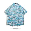Camisa Hawaiana de Manga Corta Camisa de Manga Corta para Hombre Verano Nuevo Playa Camisa Floral Ropa de Pareja Camisa Holgada