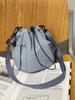 Bolsos Pequeños de Moda para Mujer en Comercio Exterior, Otoño e Invierno 2025 Nuevos Bolsos Cruzados de Cordón de Nicho, Bolsos Tipo Cubo Estilo Coreano