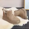 Botas de Nieve Gruesas Versátiles Estilo Coreano para Mujer Moda Invierno 2026 Tobilleras Cortas con Cremallera Lateral Forradas de Felpa Cálidas de Algodón