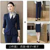 Terno slim fit, uniforme de trabalho para recepção de hotel, uniforme de trabalho para departamento de vendas e joalheria, terno feminino de moda azul