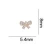 Joyería de uñas de celebridad en línea Plata pequeña mariposa circón tridimensional plata con incrustaciones de circonio lazo cinta accesorios de diamantes para uñas al por mayor