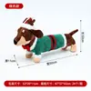 Figura Navideña Roja y Gris Tejida Santa Claus sin Rostro Gnomo Sentado Adorno de Peluche Artículo Decorativo