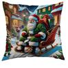 Temu Nova Capa de Almofada Guirlanda de Natal Poliéster Estampada Decoração de Feriado Sala de Estar Capa de Almofada de Sofá Quarto Travesseiro