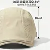 Gorra de Visera Ancha de Secado Rápido Hueca Transpirable para Hombres Mujeres Primavera Verano Boina de Copa Suave Hace que la Cara se Vea Más Pequeña Gorra Plana Versátil Estilo Británico