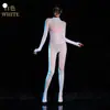 Medias Brillantes tipo Aceite de Arcoíris, Body Ajustado, Delgado y Brillante, Cintura Sexy de Encaje, Body Transparente con Aberturas Lencería Erótica