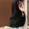 Novos Brincos de Pedra Natural com Contas Estilo Chinês para Mulheres 2025 Novos Brincos Estilo Étnico Retrô Outono e Inverno Brincos Únicos e Bonitos