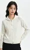 Suéter tejido de otoño nuevo estilo coreano para mujer, patrón artístico vintage, doble cremallera, jacquard de color liso, chaqueta suéter con cuello camisero