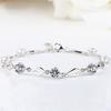 Moda japonesa e coreana Flor de carro de diamante pulseira de diamante pulseira de prisma banhada a prata cristal Zircônia fábrica de joias vendas diretas