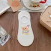 Calcetines lindos de dibujos animados para mujer, calcetines invisibles de verano, algodón fino, boca baja, silicona antideslizante, calcetines invisibles de verano
