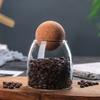 Pote de Armazenamento de Vidro Pote para Chá com Rolha de Bola à Prova de Poeira, Pote de Vidro para Grãos de Café e Frutas Secas, Pote de Conservação Selado em Estoque