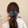 Presilha de banana em malha xadrez com laço, presilha vertical para mulheres, estilo de alta qualidade primavera/verão, presilha de cabelo versátil para rabos de cavalo e nuca