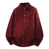 2026 Novo Cardigã de Tricô Masculino Outono/Inverno Gola Semi-Alta Cor Sólida Estilo Old Money Jaqueta de Tricô Casaco Suéter Masculino