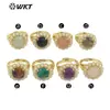 MPR079 nuevo estilo retro multicolor piedra natural malaquita amatista ojo de tigre piedra gema redonda anillo de mujer