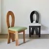 Silla de Maquillaje Vintage Estilo Francés con Respaldo, Cubierta Suave, Silla de Diseñador, Silla de Comedor de Madera Maciza Estilo Antiguo, Popular en Línea