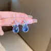 Brincos Longos com Franja de Cristal Borboleta Diamantada com Pino de Prata Brincos Elegantes Retrô Europeus e Americanos Brincos de Luxo Leve de Alta Qualidade para Mulheres