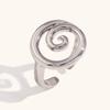 Collar espiral de personalidad temperamento transfronterizo de Europa y Estados Unidos acero inoxidable chapado en oro de 18K concha micro engastado aretes anillo mujeres