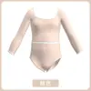 Mono nuevo con cuello cuadrado manga larga de ballet body básico para entrenamiento traje de yoga traje para prueba de arte traje de gimnasia traje de práctica