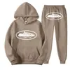 Sudadera con Capucha y Pantalón Casual con Estampado Clint419 Patrón Prisión del Diablo Europeo y Americano Conjunto de Dos Piezas para Hombre y Mujer