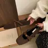 Zapatos Mary Jane con plataforma interior de camelia para mujer, nuevo estilo otoño e invierno, con lazo y forro de felpa