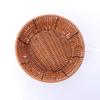 Prato de Frutas Especial do Sudeste Asiático Dim Sum Estrutura de Ferro Cesta de Rattan Sintético Cesta de Frutas Plástica Trançada Cesta Redonda de Rattan Sólido com Drenagem