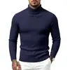 Suéter de gola alta masculino para outono e inverno, moda transfronteiriça, comercialização externa, casual, estiloso, simples, malha base trançada