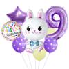 Conejo de Pascua transfronterizo púrpura impresión digital en película de aluminio globo de látex traje de haz diseño de fiesta de cumpleaños paisaje