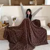Ins estilo coreano pequena floral grão de neve veludo quente casual cobertor amigo da pele coral veludo sofá decorativo cobertor capa de cochilo
